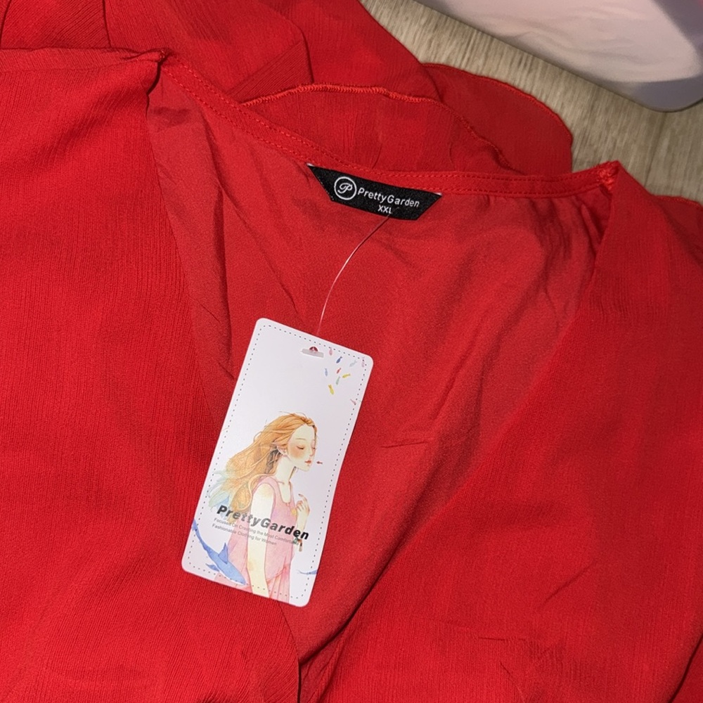 💋Red bow Mini Dress - Picture 4 of 7